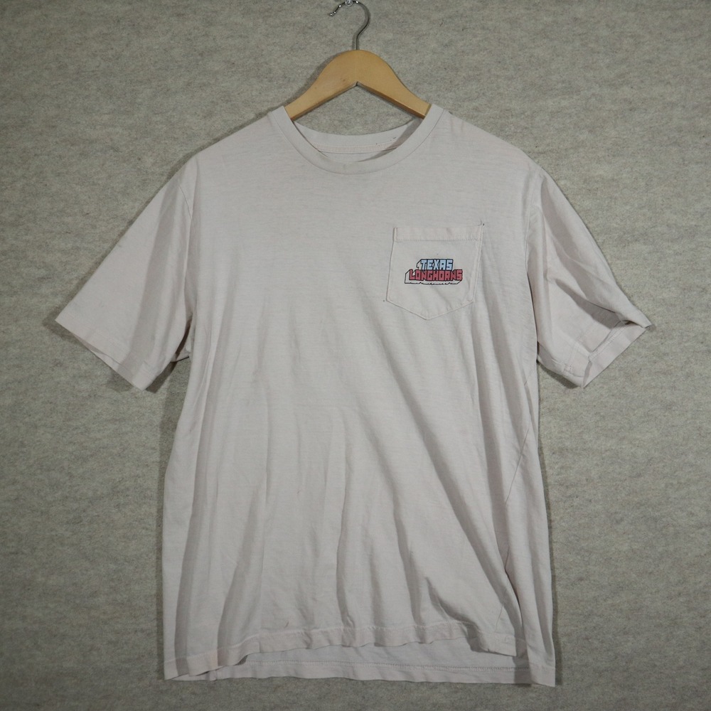 Champion Texas Longhorns Pocket T-Shirt Mens Large Pink Graphic Tee Y2K Retro